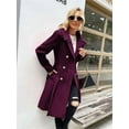 thumbnail image 4 of Women's Double-Breasted Pea Coat - Lapel Collar, A-Line Cut, with Pockets & Lining, 4 of 6