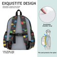 thumbnail image 5 of Dinosaur and Silhouette Black Pattern Cute School Backpack with Padded Back and Adjustable Shoulder Straps 13.4"x11"x4.7", 5 of 5