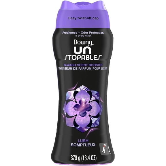 Downy Unstopables In Wash Scent Booster Beads, Lush Scent, 13.4 oz, Laundry Beads for Odor Protection, Downy Scent Booster Beads, Laundry Scent Boosters