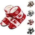 thumbnail image 3 of Lovskoo Unisex Adult Fluffy Christmas Deer Slipper Plush Boots Ladies Indoor Outdoor Non-Slip Ankle Bootie Thermal Warm Shoes for Men Women Red, 3 of 3