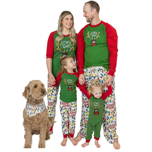 LazyOne Lights Out Family Matching Christmas Pajamas, Holiday PJs for ...