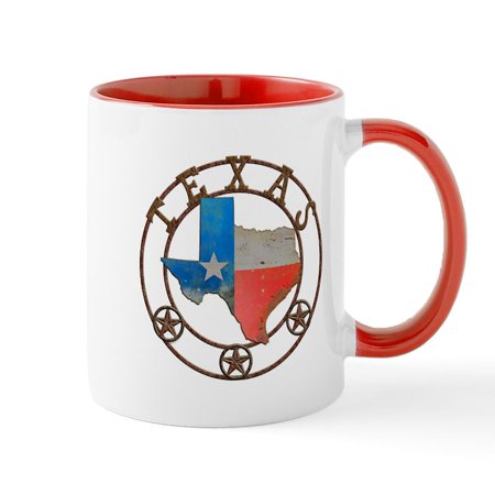 

CafePress - Texas Wrought Iron Barn Art Mugs - 11 oz Ceramic Mug - Novelty Coffee Tea Cup