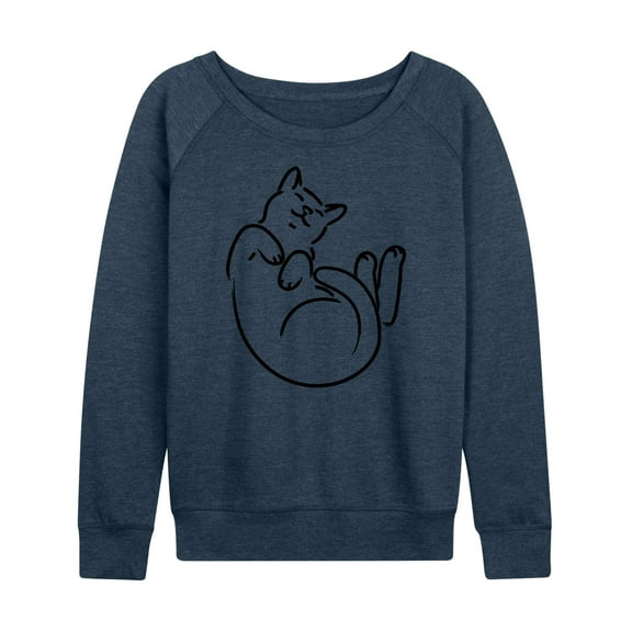 Instant Message - Cat Mom - Comfy Belly Rubs - Women's Lightweight French Terry Long Sleeve Shirt