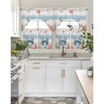 thumbnail image 4 of Red Blue Coastal Swag Curtains for Living Room/Bedroom Windows, Summer Beach Starfish Coral Kitchen Curtains and Valances Set 36 Inch Length, Light Filtering Swags Valance Curtain Panels, 4 of 5