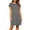Black, variant on Iyufng Striped Straight Cut Short Dresses for Women with Short Sleeves, Peter Pan Collar and Pockets