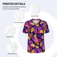 thumbnail image 3 of Lsque Purple Flower Pattern Mens Polo Golf Shirts Funny Graphics Shorts Sleeve Button Shirts Baseball T-shirt-4X-Large, 3 of 7