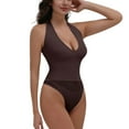 thumbnail image 2 of ITSAME Womens Shapewear Bodysuit, Tummy Control Halter Tight Fit Seamless Jumpsuit Brown 2XL, 2 of 6