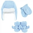 thumbnail image 2 of Hudson Baby Toddler 6pc Trapper Hat, Mitten and Bootie Set, Blue Elephant Giraffe, 18-24 Months, 2 of 3