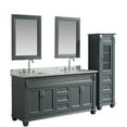 thumbnail image 2 of Design Element Hudson 72" Double Sink Bathroom Vanity Set in Gray with Carrara Marble Top and 65" Linen Tower, 2 of 12
