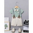 thumbnail image 6 of CARETOO Toddler Baby Boy Clothes 3pcs Formal Suit Dress Shirt Suspender Pants Bowtie Cotton Fabric, 6 of 15
