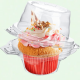 thumbnail image 1 of Cupcake Containers 100 Count, Plastic Mini Cake Boxes with High Dome Lids, Clear Single Cupcake Holders for Easy Transportation, Party Serving, Christmas, 1 of 5