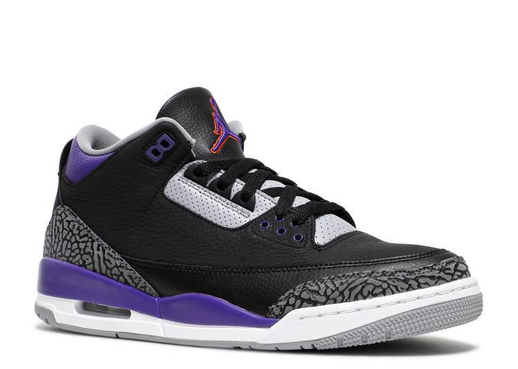 JORDAN 3 RETRO BLACK COURT PURPLE - CT8532-050 - Walmart.com