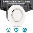 thumbnail image 5 of BUZIFU Round Ceiling Vent Adjustable Air Valve Grill Ventilation Ducting Hose Cover Bathroom Wall Vent Cover Metal Extractor Fans Grille for Bathroom Office Kitchen, White (100mm 4" Dia), 5 of 7