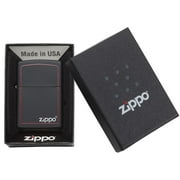 Zippo Black Matte with Red Border Pocket Lighter
