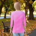 thumbnail image 4 of Drmagiyhm Hot Pink Girls 3/4 Sleeve Shirts Size 10-12 Cute Floral Print Shirts Trendy Casual Crewneck T-Shirt Fall Winter Tees 12-14 Years, 4 of 5