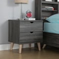 thumbnail image 4 of Furniture of America Enora 2-Drawer Wood Distressed Gray Nightstand, 4 of 9
