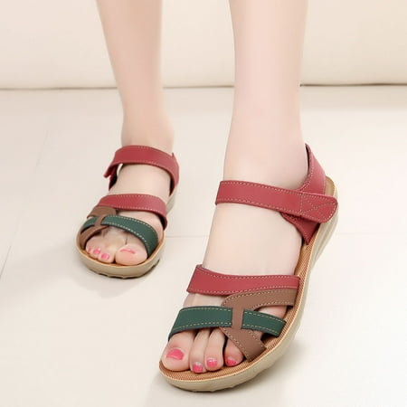 

Women Ladies Summer Fashion Leather Sandals Wedges Comfort Big Size Shoes