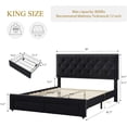 thumbnail image 2 of Ourlova King Size Bed Frame with 2 Storage Drawers Vintage Velvet Upholstered Bedframe with Wooden Slat Support and Button Tufted Wingback Headboard No Box Spring Needed Noise Free Grey, 2 of 7
