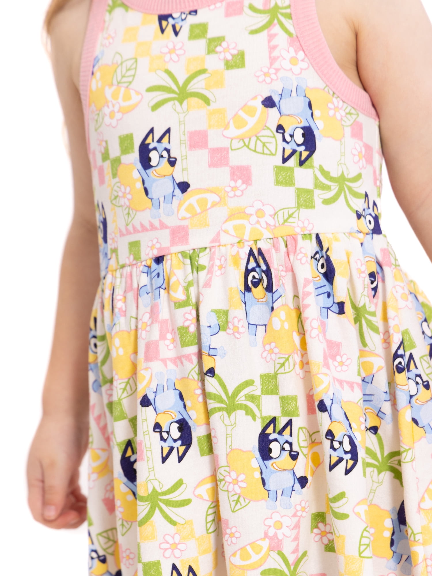 Bluey Toddler Girls Allover Print Graphic Tank Dress, Sizes 12M-5T