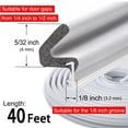 thumbnail image 2 of 40 FT Weather Stripping Door Seal,Kerf Weather Stripping for Exterior Door Frame, Blocking Light From Doorways,Soundproof, Insulation, Easy to Install(White), 2 of 8