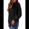 thumbnail image 3 of Sudadera de Mujer con Cuello Redondo, Larga, Corte Asimétrico y Dobladillo Curvo Negro M, 3 of 7