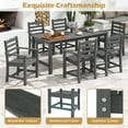 thumbnail image 2 of Gymax 7 PCS Outdoor Dining Table Set for 6 People Rectangle Table & 6 Armchairs Gray, 2 of 8