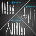 thumbnail image 3 of Set Nail Clippers Pedicure Kit -18 Piezas Kit de manicura de acero inoxidable, Kits de aseo profesional, Herramientas para el cuidado de las uñas con lujoso estuche de viaje Vhermosa, 3 of 7