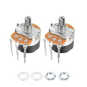 Uxcell WH138 10K Ohm Variable Resistors Single Rotary Carbon Film Potentiometer 2pack