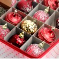 thumbnail image 6 of Hearth & Harbor Small Christmas Ornament Storage Box - Fits up to 64 Holiday Ornaments - Red Plastic Cube, 6 of 7