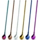 thumbnail image 1 of 6 cucharas de mango largo, cuchara de té helado de 9 pulgadas, cuchara de helado, cucharas para agitar cócteles, cuchara de paja reutilizable de acero inoxidable para bebidas frías, 1 of 5