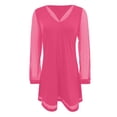 thumbnail image 4 of HXWCHs Robe Décontractée pour Filles Robe à Manches Longues Col en V pour Fête Robe de Performance Élégante Tenue Formelle pour Rose Vif 9-10 Ans, 4 of 4