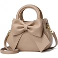 thumbnail image 1 of YOUNXSL Bolsos pequeños de diseñador para mujer con asa superior y lindo lazo, bolsos de cuero y correa para el hombro, 1 of 5