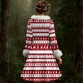 thumbnail image 3 of Women's Casual V-neck Christmas Print Plush Long-Sleeve Casual Dress for Holiday and Everyday Wear, Soft Women's Winter Dress with Festive Design,Vermilion,2XL, 3 of 4