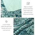 thumbnail image 3 of Whale Flotilla Reversible Paisley Quilt Set Queen Size, Lightweight Boho Printed Bedspreads Coverlets Quilts Bedding Set with 2 Pillow Shams for All Seasons, Turquoise, 3 of 7
