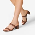 thumbnail image 6 of DREAM PAIRS Women's Two Strap Open Toe Low Block Chunky Heels Sandals Dress Pumps Shoes, 6 of 7