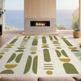 thumbnail image 2 of Design&I 5'x7' Washable Area Rug Olive Mustard Geometric Design Abstract Shapes with Modern for Small Living Room, Bedroom, Sleek Flatweave Pet Friendly & Non-Slip, 2 of 7