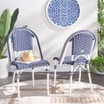 thumbnail image 2 of SAFAVIEH California Outdoor Patio Side Chair, Navy/White/White, Set of 2, 2 of 12