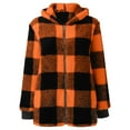 thumbnail image 6 of larppty Womens Oversized Sherpa Jacket Fuzzy Fleece Zip Up Jacket Warm Winter Coats Outerwear with Pockets (Orange, L), 6 of 6