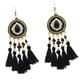 thumbnail image 5 of Pendientes Étnicos largos Con flecos Salvador Boho Aleación Nylon Negro, 5 of 9