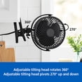 thumbnail image 6 of Mainstays 6-inch New Desktop or Clip-on AC Electric Personal Indoor Fan with 2 Speeds, Black, 6 of 10