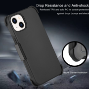 For Apple iPhone 14 Plus 6.7 inch Impact Dual Layer Protective Shockproof Hybrid Case Cover With Clip Blue