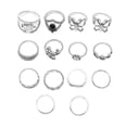 thumbnail image 2 of sunsanly 14 Pcs/Set Women Ring Set Flower Butterfly Shape Polished Smooth Stainless Ethnic Alloy Commute Stackable Knuckle Ring Finger Jewelry, 2 of 8