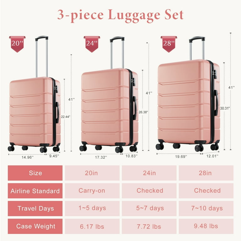 Gianna 20 Inch Hardside Carry On Suitcase, Durable, Lightweight