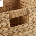 thumbnail image 5 of Casafield 10.5" x 10.5" Water Hyacinth Storage Baskets, Natural - Set of 4 Collapsible Cube Organizers, Woven Bins for Bathroom, Bedroom, Laundry, Pantry, Shelves, 5 of 7