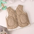 thumbnail image 2 of Khaki Boy Girl Kids Girl Boy Crewneck Work Out Gym Casual Vest Down Jackets Outfit Sweatshirts for Kid Sleeveless Long Sleeve Gradient Camisole Tank Thermal Thick Fuzzy Vest 3 Years, 2 of 9
