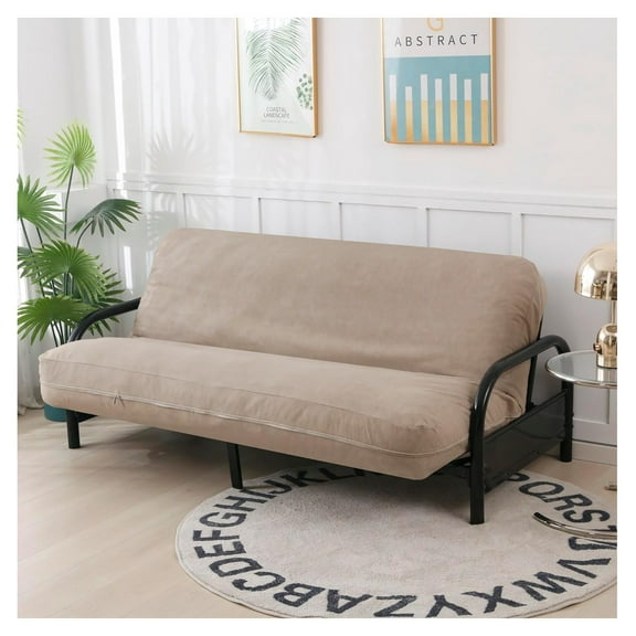 CodYinFI Full Size 3 Side Zipper Waterproof Pets Friendly Futon Cover/Slipcover/Sofa Day Bed Mattress Cover/Machine Washable Couch Protector (Cover ) (Waterproof-Tan, Full)