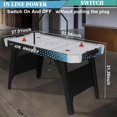thumbnail image 3 of 54" Air Hockey Table - Arcade Hockey Table Gaming Set w/LED Electronic Scoring & Lights, 2 Pucks, 2 Pushers, Powerful 12V Motor, Air Hockey Game Table for Kids Adults, Game Room, Home, Office, 3 of 7