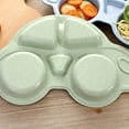 thumbnail image 3 of Tuvgenk Divided Dinner Plates Cartoon Cars Lightweight Pp Buffet Plates Five-Cell Grid Green Stackable Plates, 3 of 4
