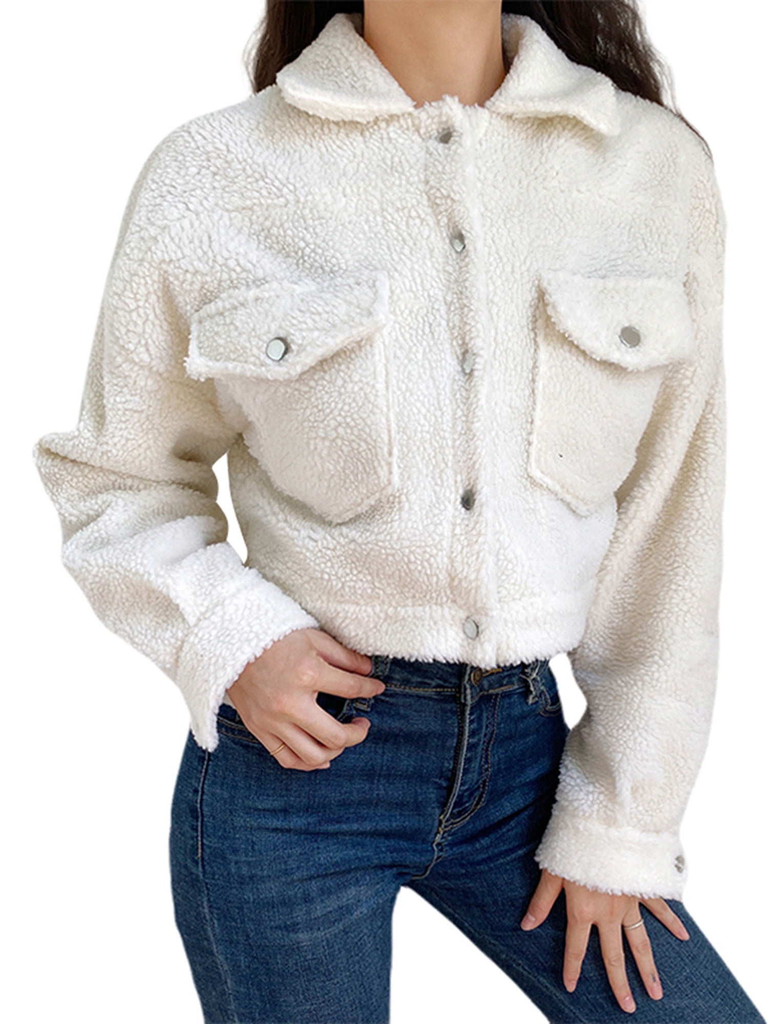 teddy bear crop coat