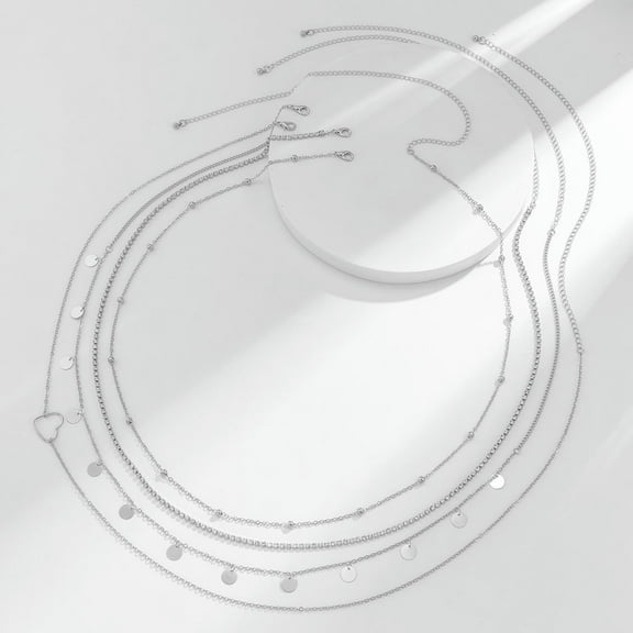 QQTDFG 1 Set Rhinestone Tassel Sequin Women Waist Chain Silver Gold Belly Chain Jewelry-Silver